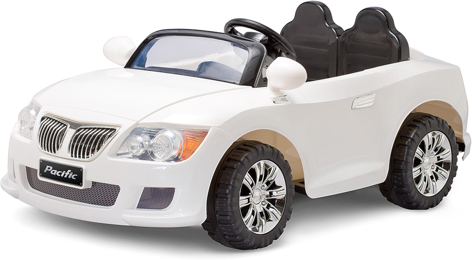 Pacific Cycle 12-Volt Battery-Powered Convertible Sports Car, White