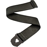 D'Addario Accessories Locking Electric Guitar Strap, Acoustic Guitar/ Acoustic Electric Guitar/ Bass Guitar Strap - Black