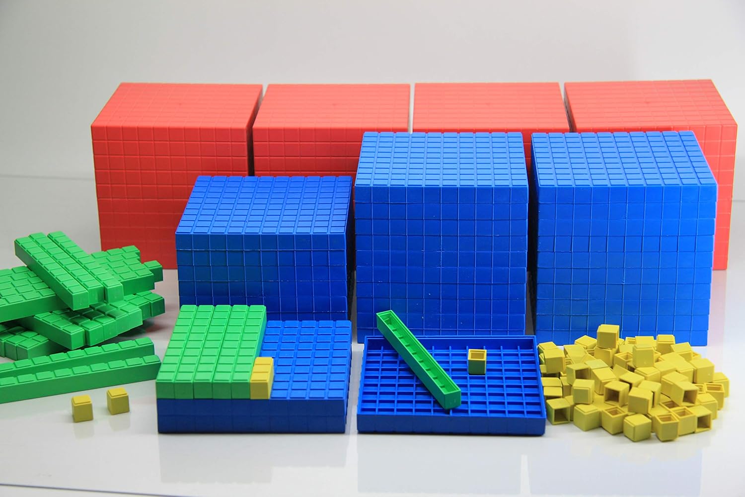 WISSNER® Dienes Material Class Set (184 Pieces) made from RE-Plastic® - Base Ten System for Primary School