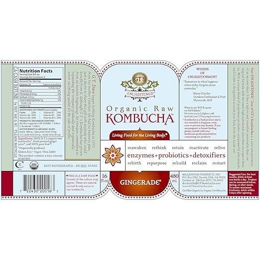 Kombucha Gingerade Nutrition Facts Nutrition Ftempo