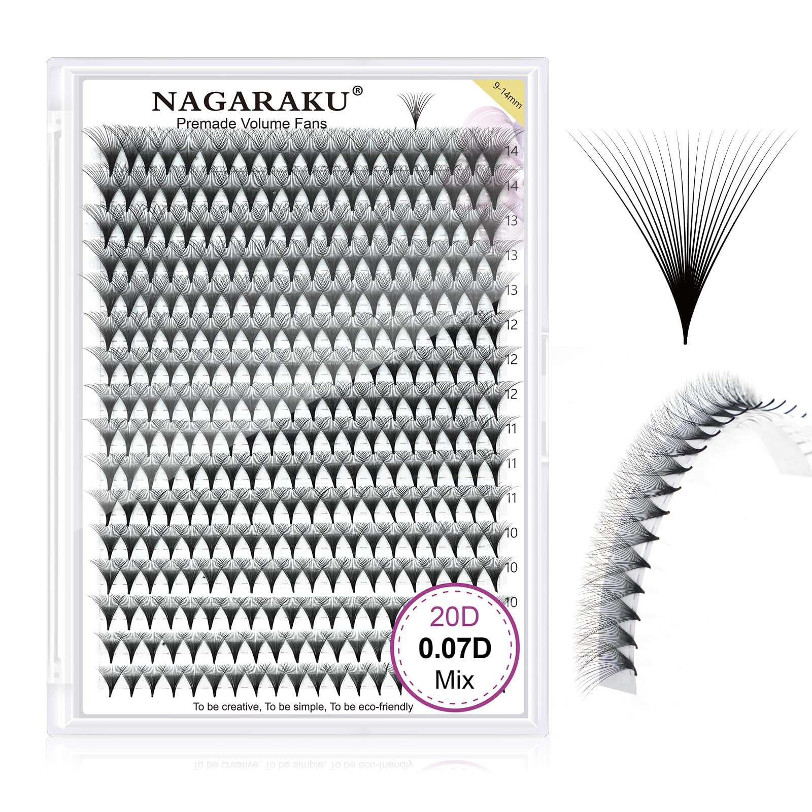 NAGARAKU Premade Fans Eyelash Extensions 320 Fans
