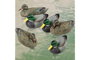 GIGYES Extremely Realistic Floating Duck Decoys for Pool, Pond & Lake with Weighted Keels, 13 Inch Small Mallard Duck Decoy