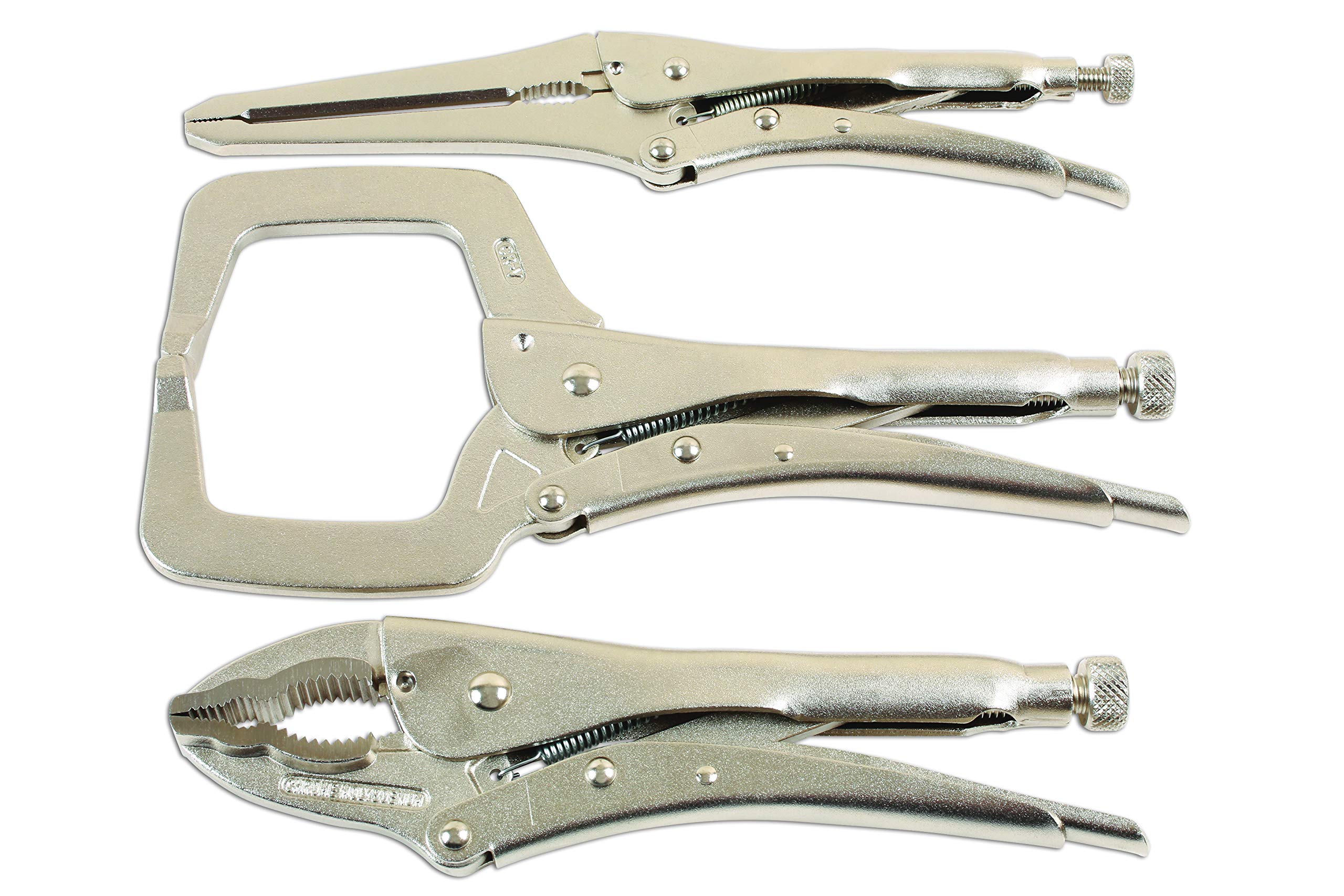 Laser 7129 Locking Grip Wrench & Clamp Set 3pc
