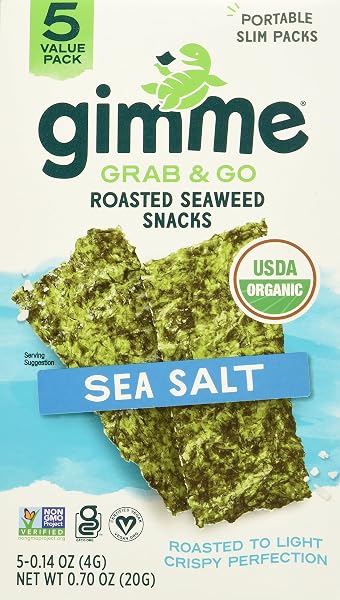 GIMME GRAB & GO ROASTED SEAWEED SNACKS, SEA...