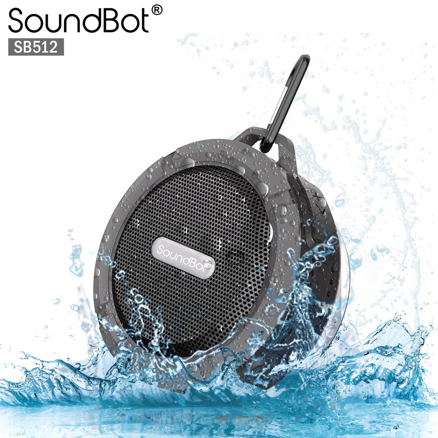 SoundBot SB512 HD Wireless Shower Speaker (Gray)