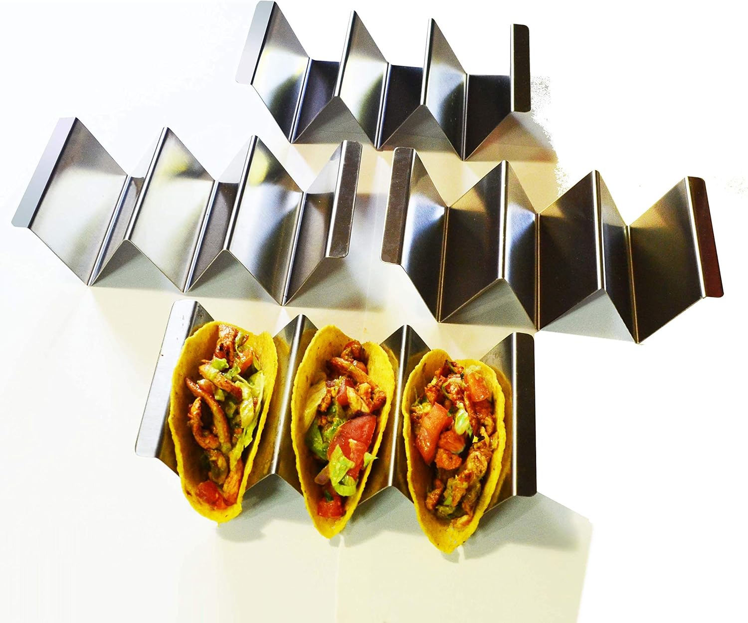 Taco Holder Stainless Steel, 4 Pack, Taco Stand Up Holder