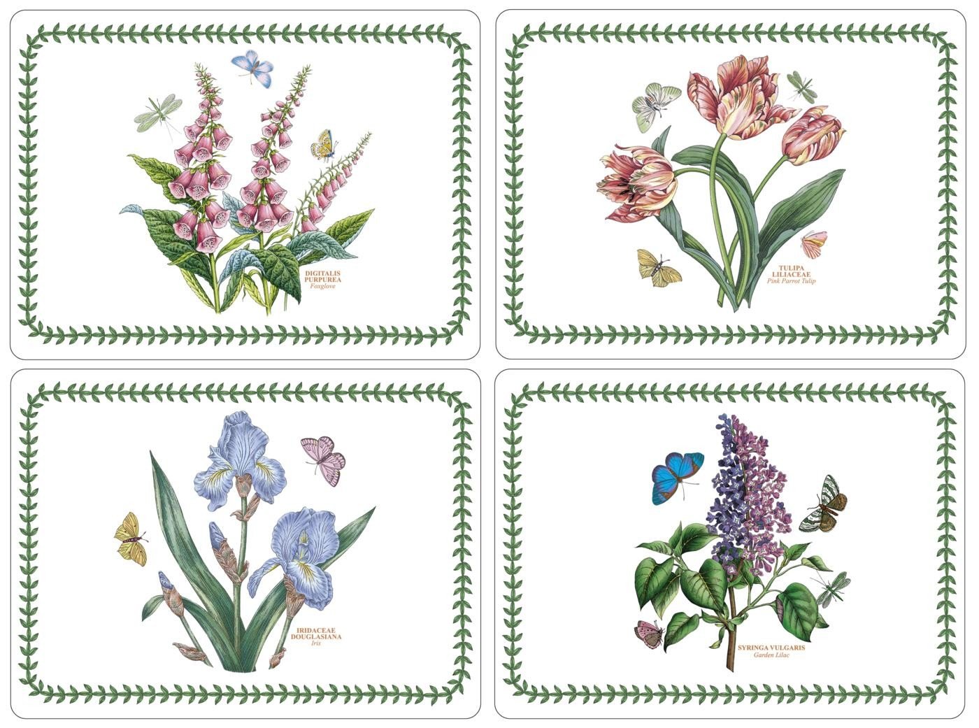 Pimpernel x Botanic Garden Set of 4 Large Placemats - Cork Backed Table Mats, 5mm Thick with Exclusive Botanical Art Print, Heat Resistant to Protect Surfaces