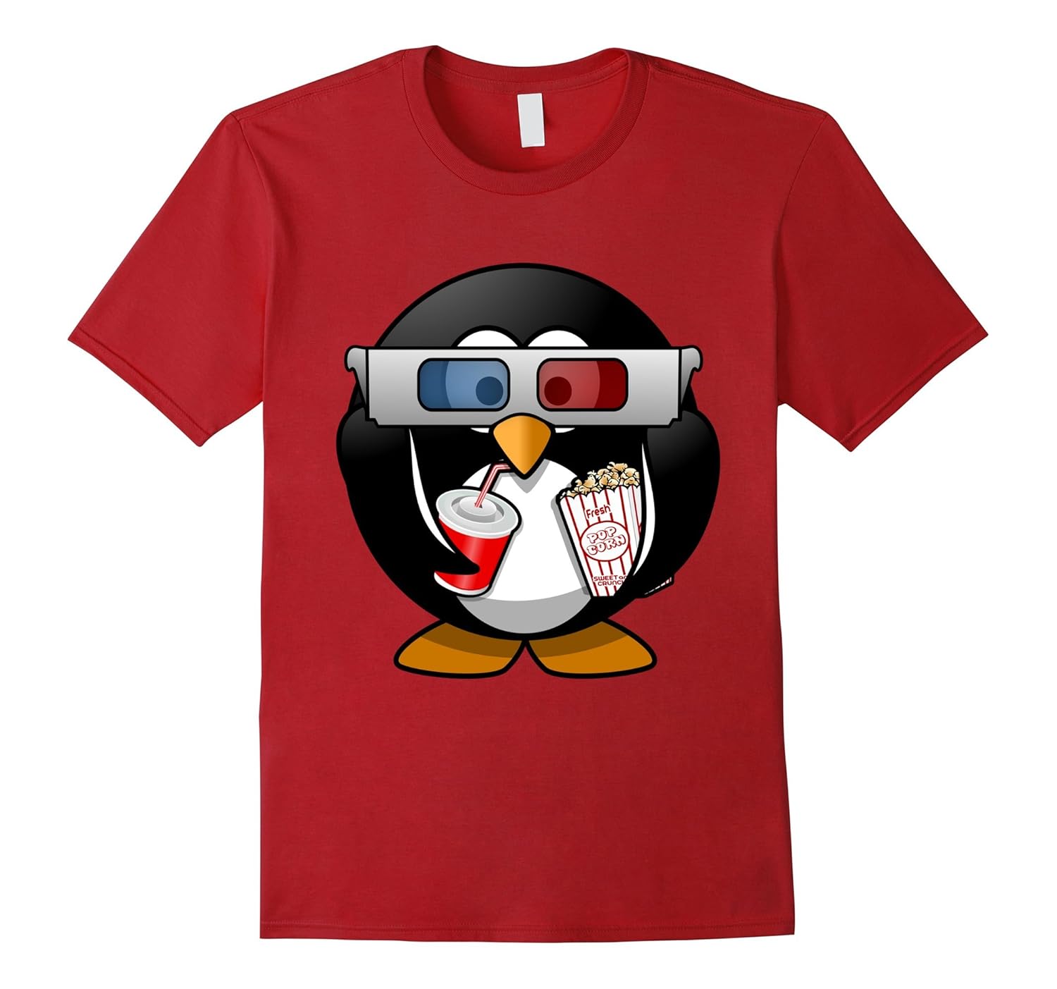 Movie Night Cinema Penguin T-Shirt - cute animal shirt-ANZ