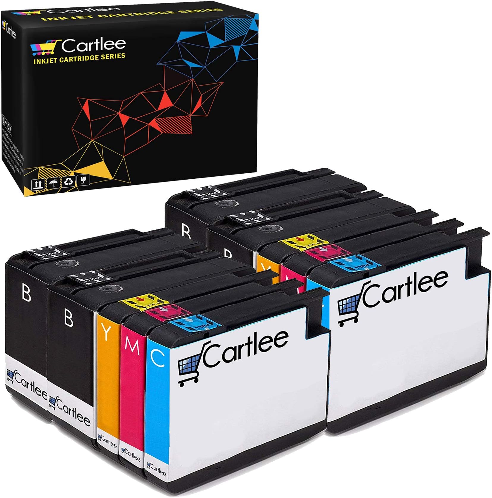 Cartlee Set of 10 Remanufactured 932xl 933xl High Yield Ink Cartridges for HP Officejet 6100, Officejet 6600, Officejet 6700, Officejet 7100, Officejet 7610, Officejet 7612.