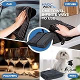 MAGIC WIPE Bathroom Drying Cloth XXL Microfiber 40x60 cm Black 2 pack view 5