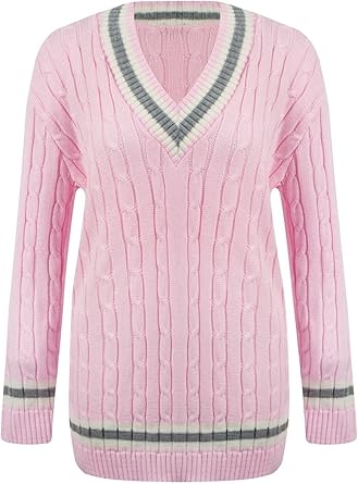 ladies cream v neck jumper