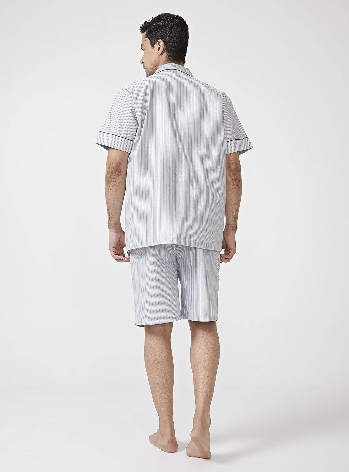 DAVID ARCHY Men's Lightweight Sleepwear Woven Cotton Button-Down Short Sleeve Pajamas Set Loungewear: Clothing