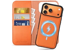 SHIELDON Genuine Leather Wallet Case for iPhone 17 Pro Max 6.9", Detachable | Magnetic | Wireless Charging | RFID Blocking | 