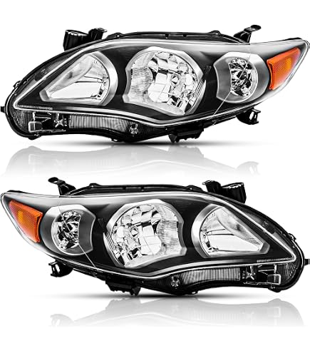 thumbnail image 2 of Smoke Amber OE Style Headlight Assembly Set For 2011-2013 Toyota Corolla - Chrome Housing 2 of 6