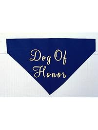 Dog Of Honor Over the Collar Bandana Navy Blue and Gold