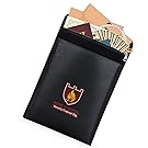 Fireproof Document Bag (15"x11") the Most Effective Premium Fire & Water Resistant Document Bag - Zipper enclosure, Silicone Coated, Perfect for Money/Passport/Legal Documents protection Black
