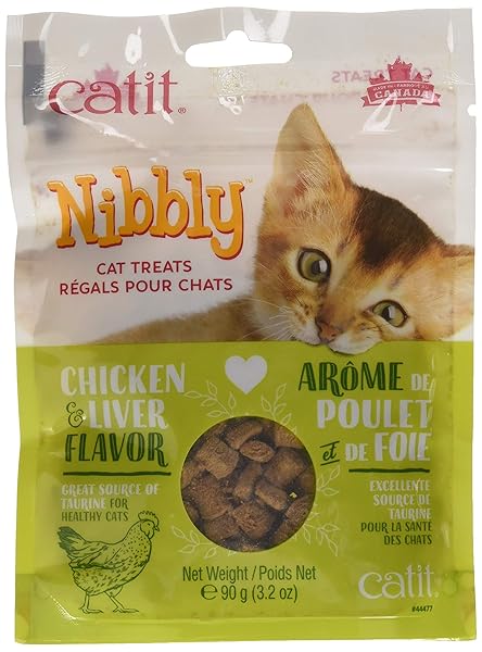 CATIT NIBBLY CAT TREATS, HEALTHY BAKED TREATS, CHICKEN & LIVER, 3.2 OZ