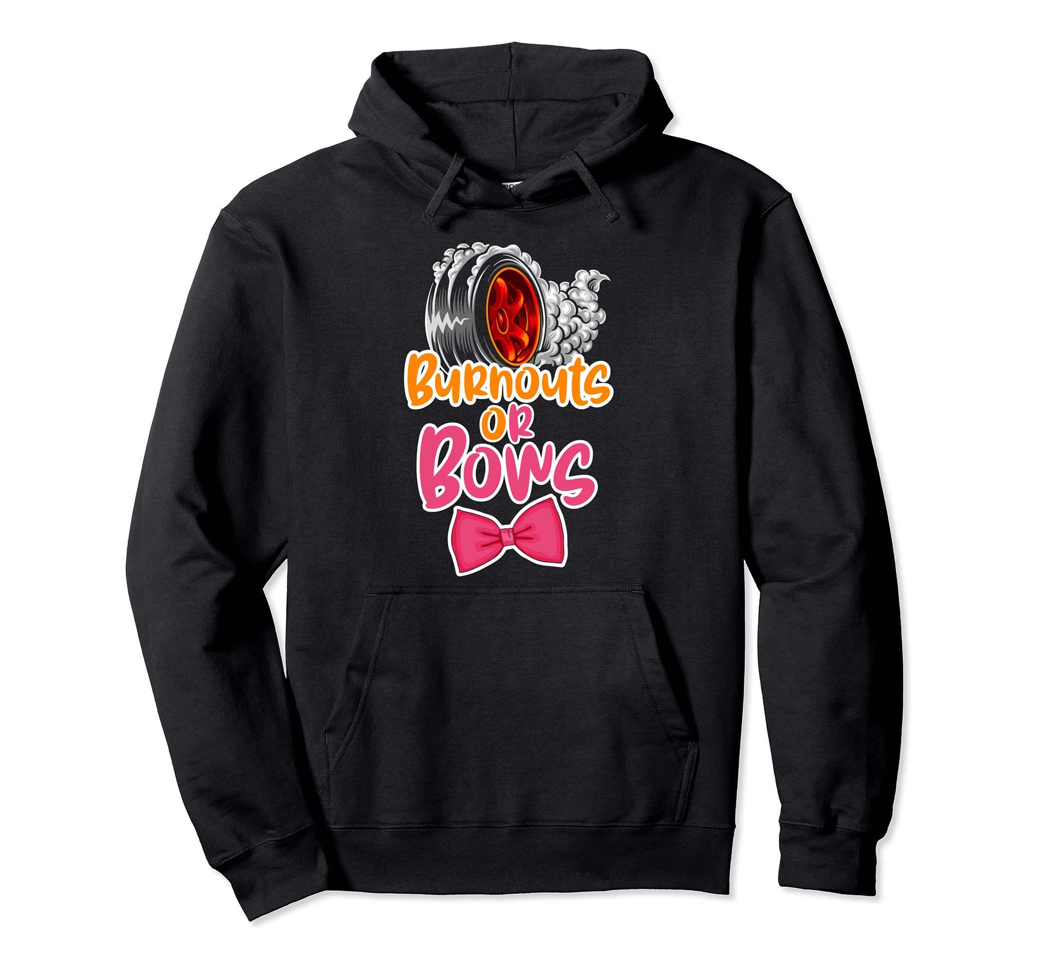 Funny Burnouts or Bows Gender Reveal party Idea Pullover Hoodie