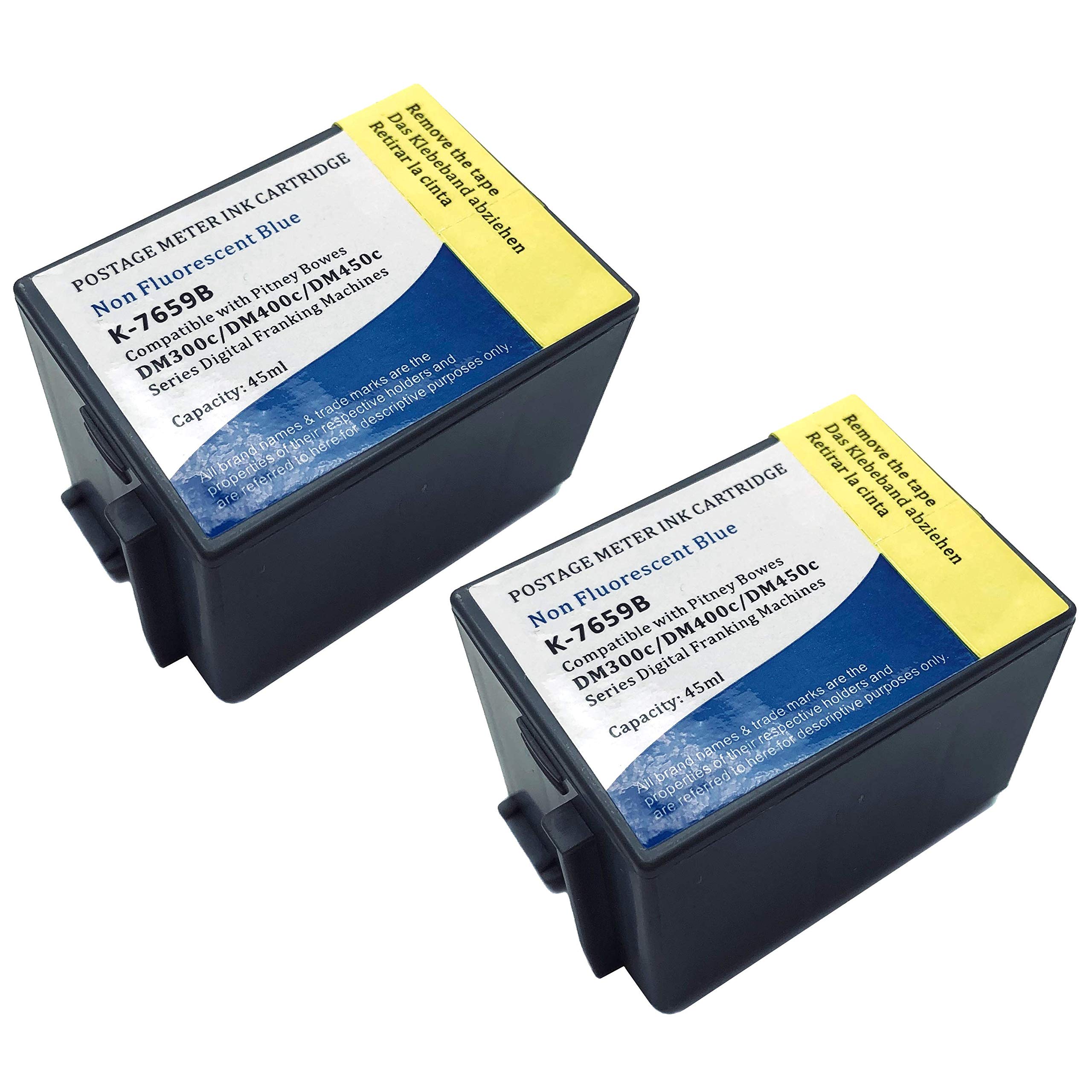 Pro Supplies Compatible Ink Cartridge for Pitney Bowes DM300c / DM300m / DM400c / DM400m / G920 Franking Machine Blue - 2 Pack