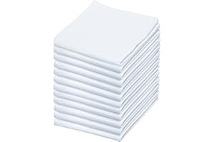 LITO LINEN AND TOWEL Flour Sack Kitchen Towels |Cotton Blank Towel | Tea Towel Crafting Embroidery for Easter|Flat Thick Absorbent Quick Dry | Baking Bread Proofing Linen Cover, Washable Set of 12, 28 x 28 Inch,White