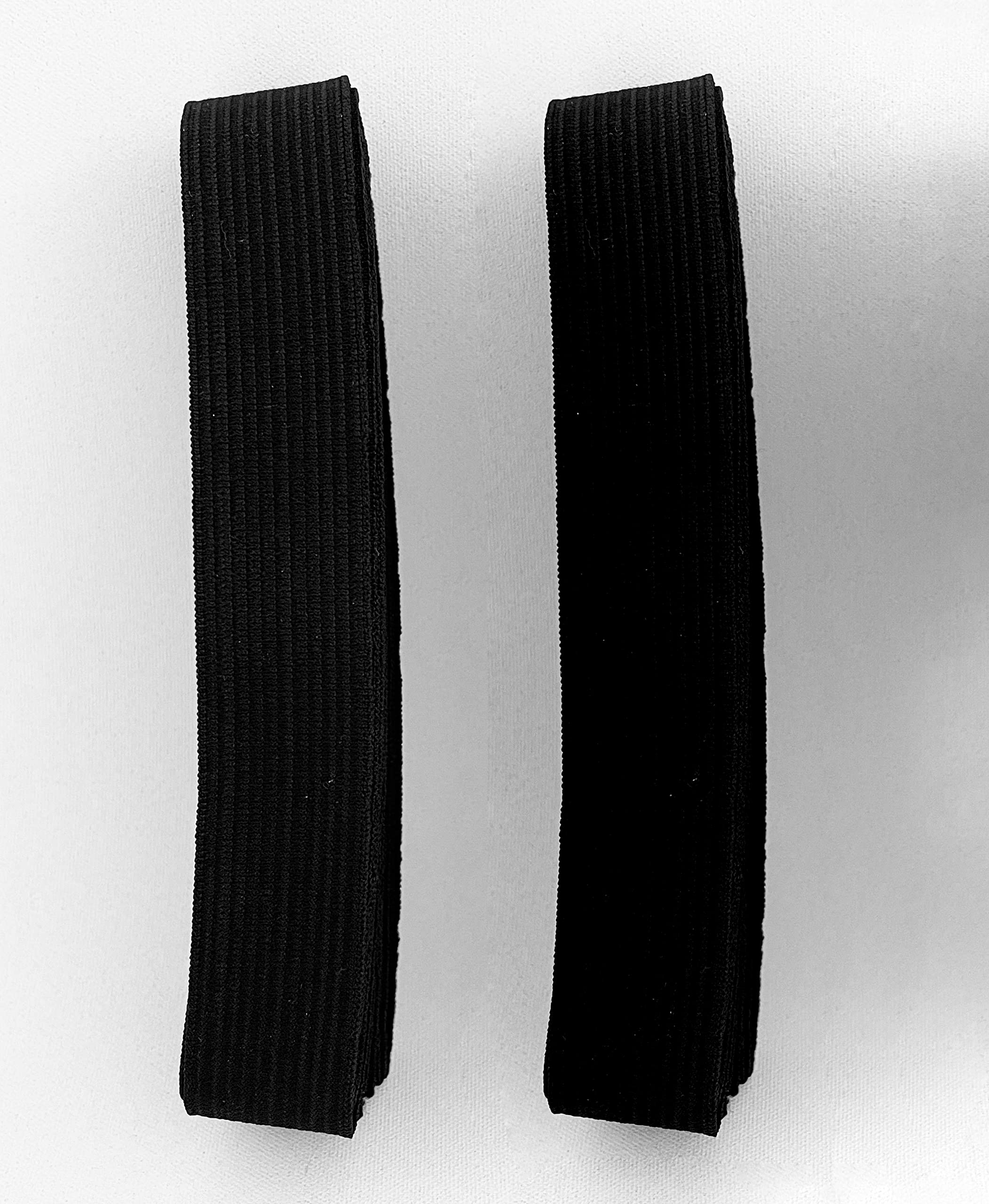 1M, 2 pcs Black, 25 mm Elastic Band Sewing Flat Elastic Tape for Crafts, Clothing, Flat Elastic Band, Sewing Elastic Fabric, Sewing Tapes (332, 25mm x 01m)