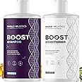Advanced Biotin Shampoo and Conditioner Set - Thickening Sulfate and Paraben Free Shampoo and Conditioner for Hair Growth with Rice Water Black Castor Caffeine Collagen and Rosemary Oil (16 Fl Oz)