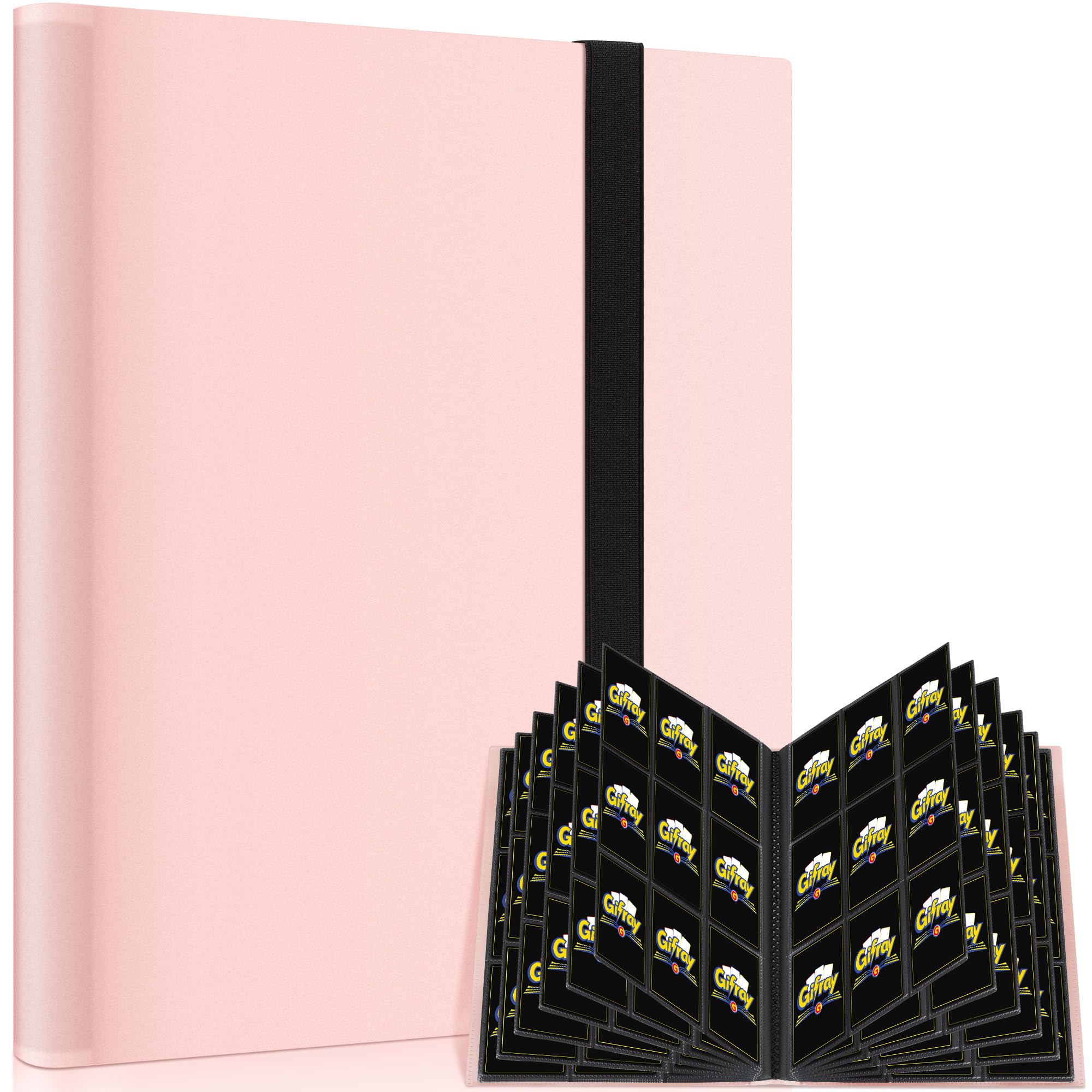 Gifray 9-Pocket Side-Loading Trading Card Binder – Pink – Holds 540 Cards, Album for Trading Card Games, Sports & Gaming, Birthday Gift