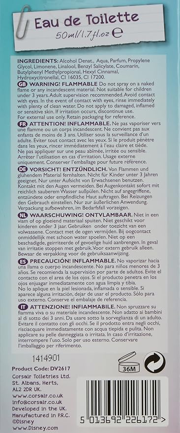 Disney Violetta - Eau de toilette, 50 ml, color rosa