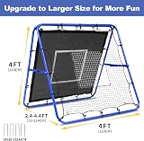 BAGAIL Double Sided Rebounder Net 120x120cm Football Goals Portable Practice view 2