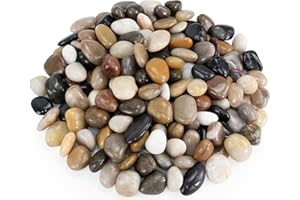 GreenVibe Pebbles for Indoor Plants, 2lbs Colorful Pebbles 0.5-1.2 Inch Decorative River Rocks for Planters, High Polished Stones for Vase Filler Fish Tank Landscaping Garden