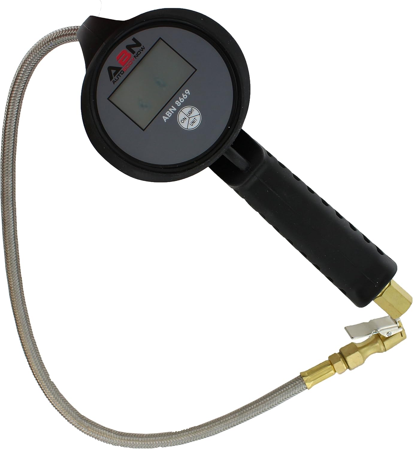 ABN Digital Tire Inflator Gauge with Stainless Steel Braided Hose