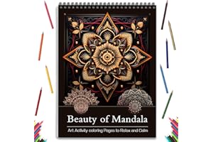 ADEVIAN Mandala Coloring Book for Adults Relaxation Coloring Book for Women Spiral Bound Page Printed Single-Sided Thick Paper Gifts Arts and Crafts for Women to Relax 24 Mindfulness Coloring Mandala Pages