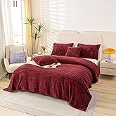 YUSOKI Twin XL Blanket Single Layer,Weight(3.1lb),370GMS-3D Stylish Design for Gift Home Decor (Burgundy Red,65"x90")