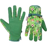 HANDLANDY Gardening Gloves for Women, Breathable Ladies Leather Garden Yard Gloves Best Gift for Gardeners