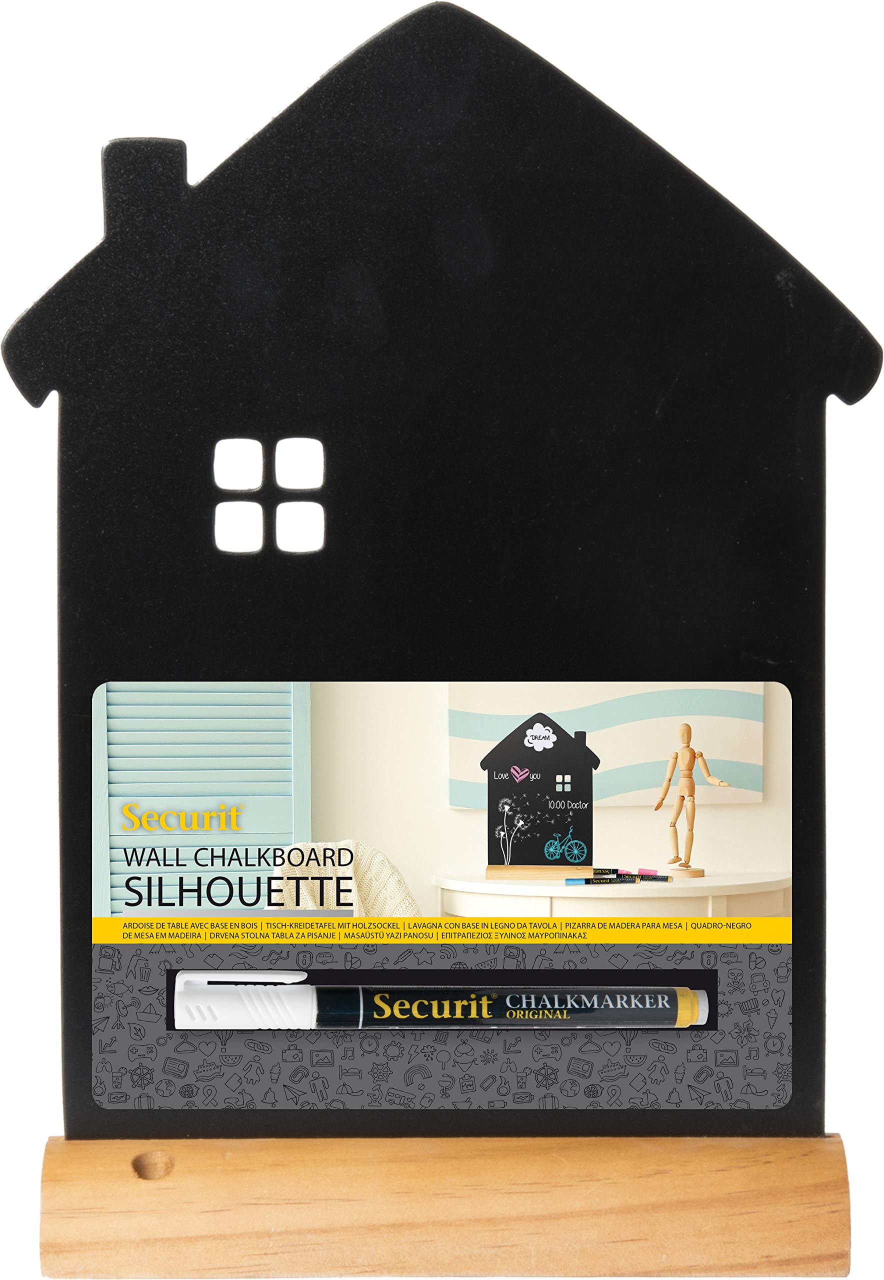 Securit Silhouette House Board with Chalk Marker, 33 x 21 x 6 cm, Multi-Color, FBT-HOUSE