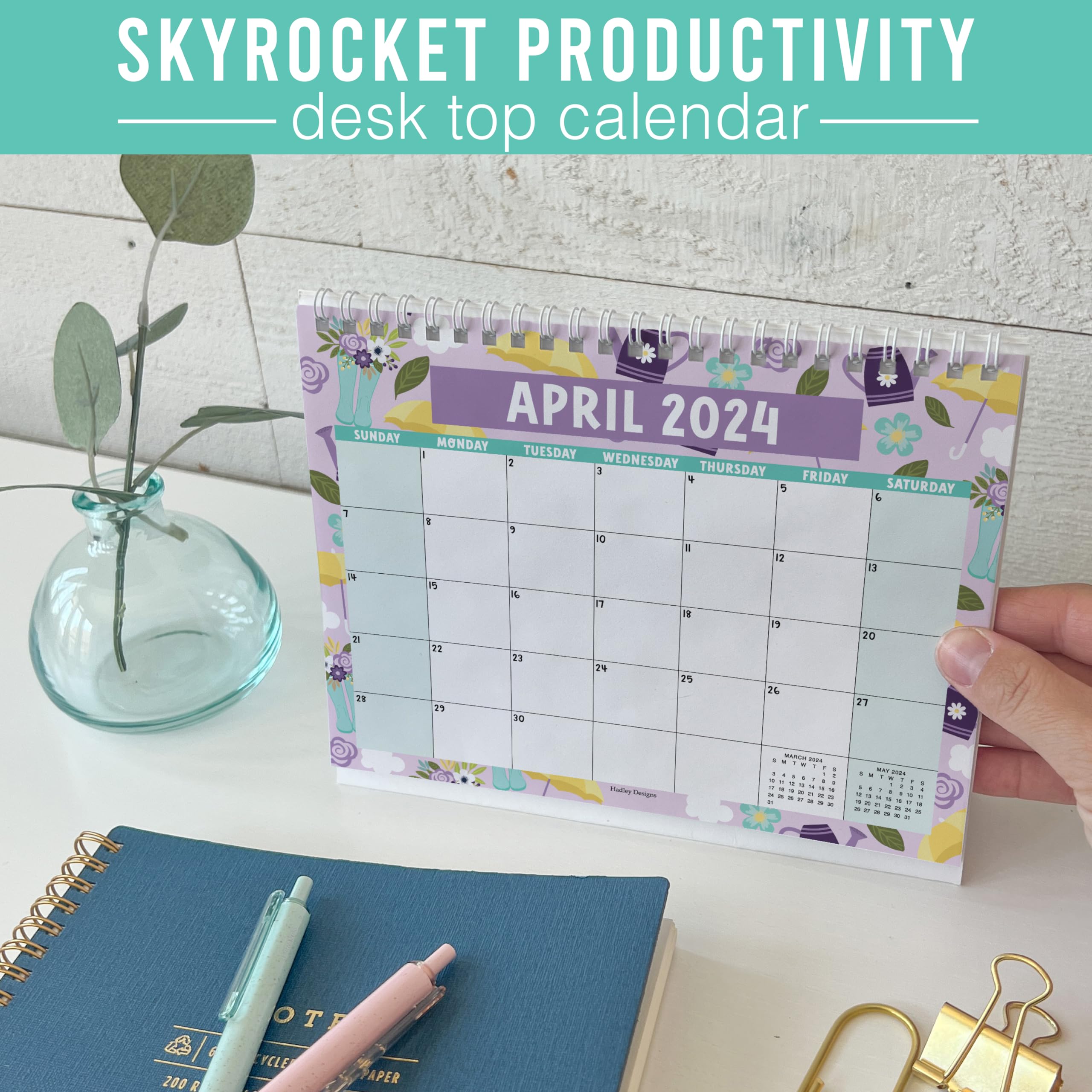 Small Stand Up Desk Calendar 2025 