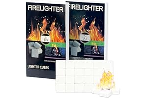Bhyhok 48 Pcs Fire Starter Squares All Weather Fire Starters Cubes for Camping, Fireplaces, Stoves, Grills and BBQ - 48 Counts