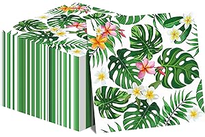 TEVXJ Hawaiian Luau Napkins for Aloha Happy Birthday Party Supplies Tropical Tiki Themed Paper Napkins Disposable for Kids Baby Shower Summer Pool Beach Party Favors (50 Pack)