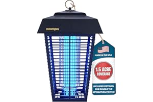 Flowtron Bug Zapper, 1-1/2 Acre of Outdoor Coverage with Powerful 80W Bulb & 5600V Instant Killing Grid, Electric Insect, Fly & Mosquito Zapper, Made in The USA