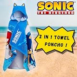 Sonic The Hedgehog Kids Hooded Towel 100% Cotton Absorbent Beachtowel Poncho view 2