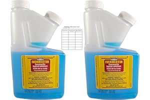 PetWealth Bundle containing Durvet Ivermectin Pour-On Dewormer for Cattle (250 mL) 2Pack and PetWealth Drench Chart