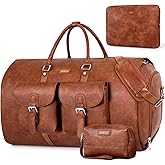 Garment Bag for Travel, Convertible Carry on Garment Duffel Bag for Men 3Pcs Weekender Bag 2 in 1 Hanging Suitcase Suit Bag