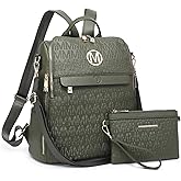 MKP COLLECTION Women Fashion Backpack Purse Multi Pockets Anti-Theft Rucksack Travel Shoulder Bag Handbag Set 2pcs