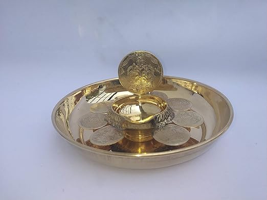 SPS MARKETING Brass Diya (Yellow)