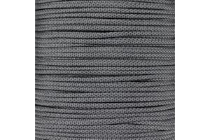 PARACORD PLANET 10 20 25 50 100 Foot Hanks and 250 1000 Foot Spools of Parachute 550 Cord Type III 7 Strand Paracord (Charcoal w/Black Diamonds 20 Feet)