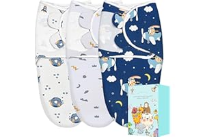 Cute Castle 3-Pack Baby Swaddle Sleep Sacks - Perfect Boxs - Newborn Swaddle Sack - Ergonomic Baby Swaddles Warp Blanket for Boys and Girls (Small 0-3 Months), Planet, Sun, Flying Rabbit