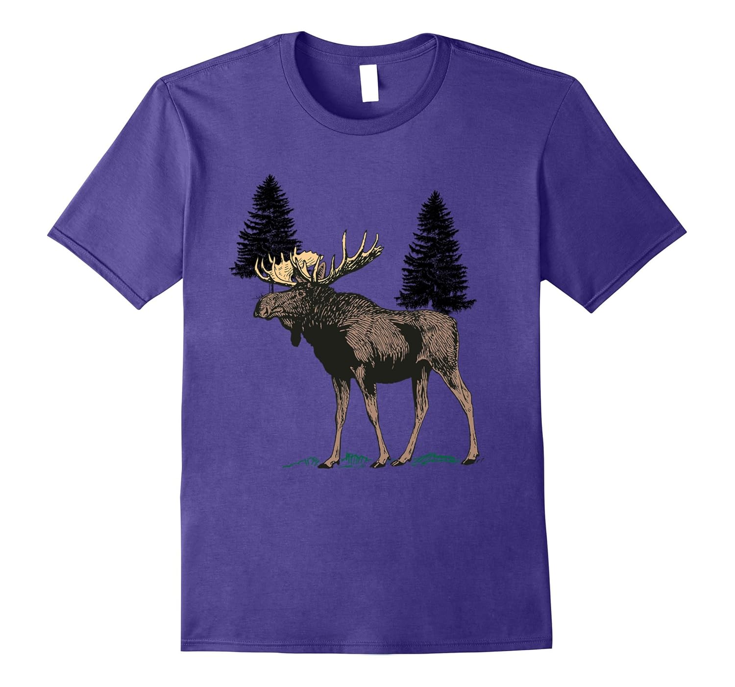 Moose In The Natural Forest Graphic Art Tshirt-Rose