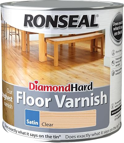 Ronseal Diamond Hard Floor Varnish Clear Satin 2.5L Wood Protection