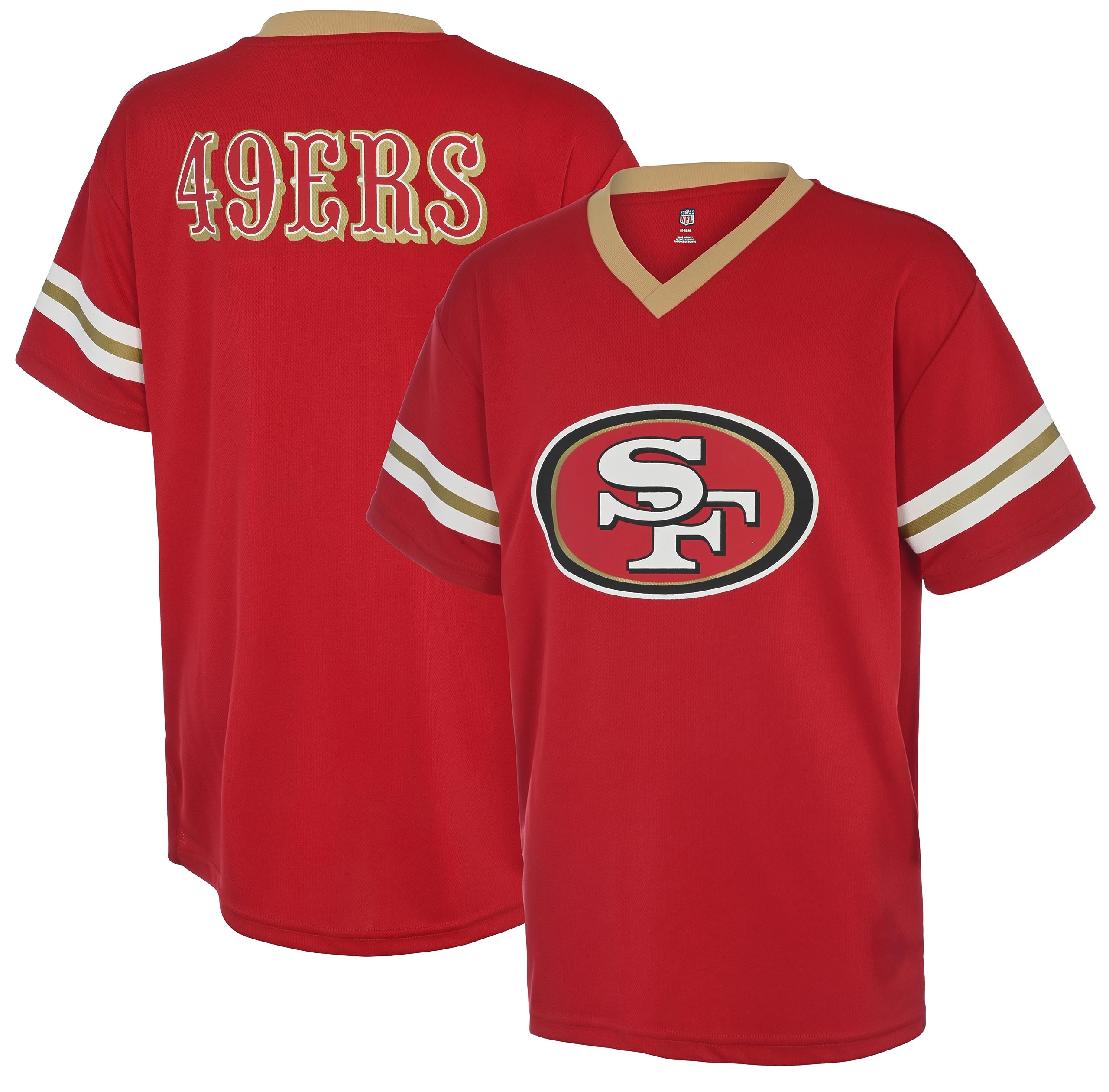 Outerstuff NFL Kids Youth 4-20 Official Game Day Team Jersey (Regular, San Francisco 49ers - Red) Image