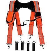 Cedriany Tool Belt Suspenders for Work Belt Suspenders Heavy Duty Padded with Attachment Loops for Men